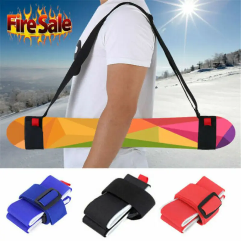 Ski Carrier Holder Carrying Sling Strap Carry Tie Skis Poles Shoulder Handle Nov 