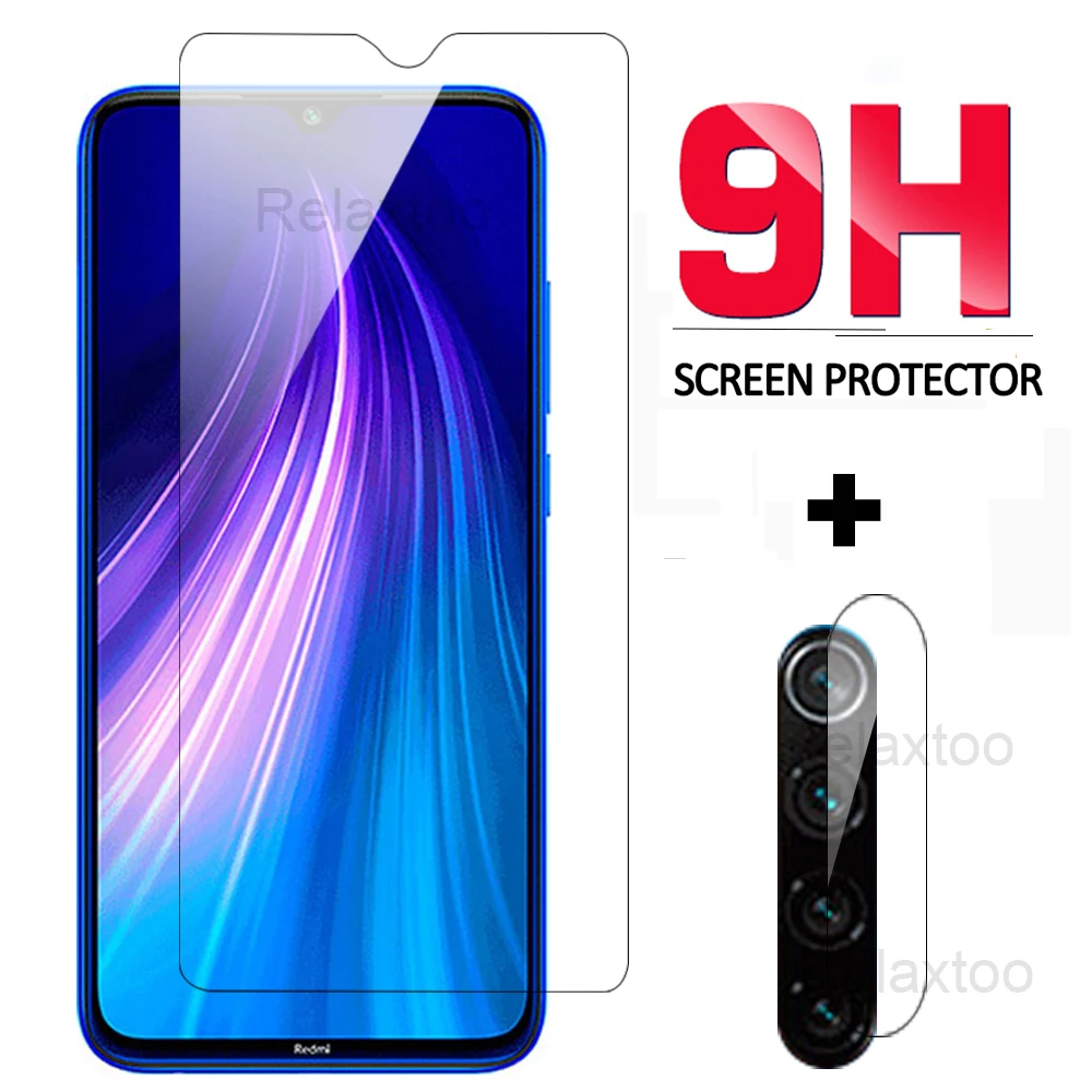 Закаленное стекло 2 в 1 для Xiaomi Redmi Note 8 защита экрана и объектива камеры Pro 8t |