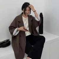 Blezery damskie minimalistyczna jednolita odzież wierzchnia luźna elegancka Retro oficjalna moda główna ulica kobieca na wszystkie mecze wiosna wygodna 2