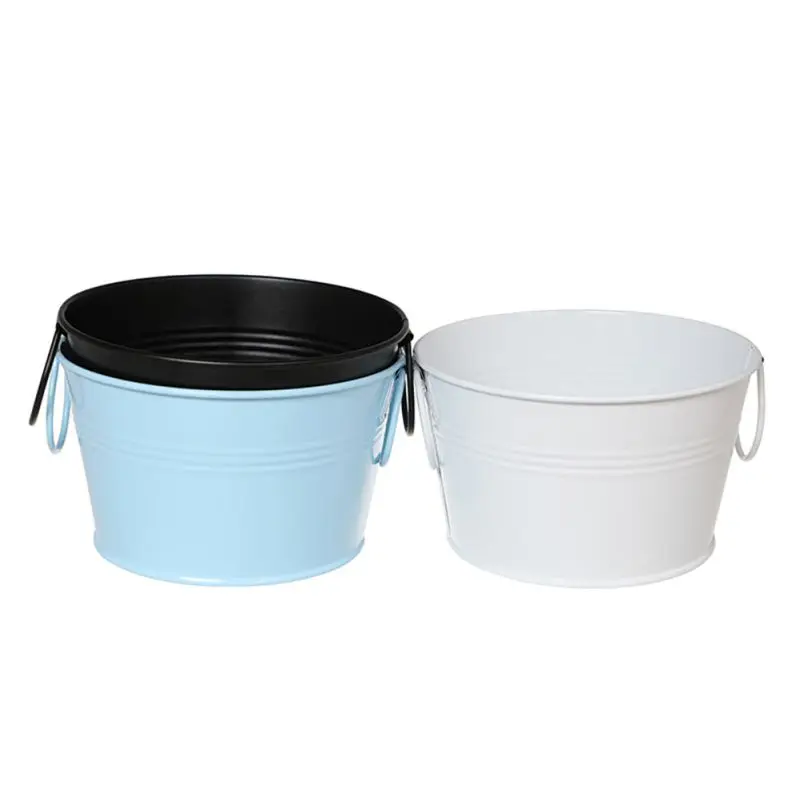 Практичный 1Л жесть ведра с ручки-кольца растительный цветочный горшок Настольный органайзер для хранения украшения дома# j