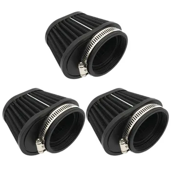 

3 Pcs Universal Round Tapered Car Motorcycle Air Filter 51mm 2inch Intake Filter-Black
