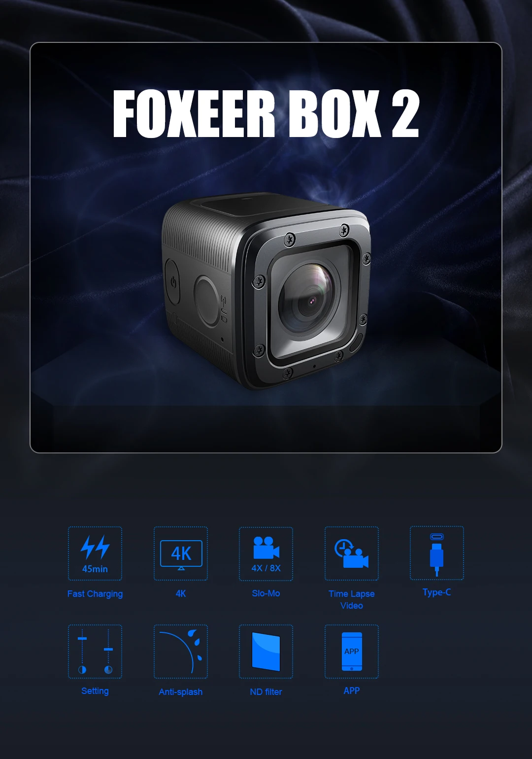 Foxeer Box 2 4K 30Fps HD 155 градусов ND фильтр FOVD supervision FPV Экшн камера Поддержка приложения Micro HDMI порт