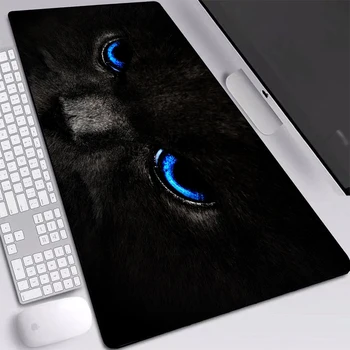 

Animal Black Cat Blue Eyes Printed Pad HD Wallpaper Play Mat Big Personality Custom Table Mat Mice Pad for LOL DOTA Playing