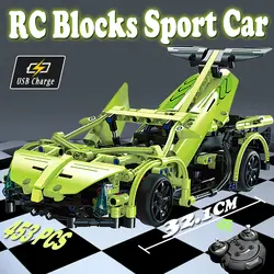 453 блоки Technic серии RC автомобильные строительные блоки наборы дистанционного управления Sportscar строительные блоки Радиоуправляемый