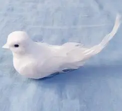 1pcs Magnet Bird Праздничные декоративные голуби искусственный пенопласт перо мини Белые птицы с магнитом ремесло птицы домашний декор Свадебные украшения - Цвет: 1pcs Magnet Bird