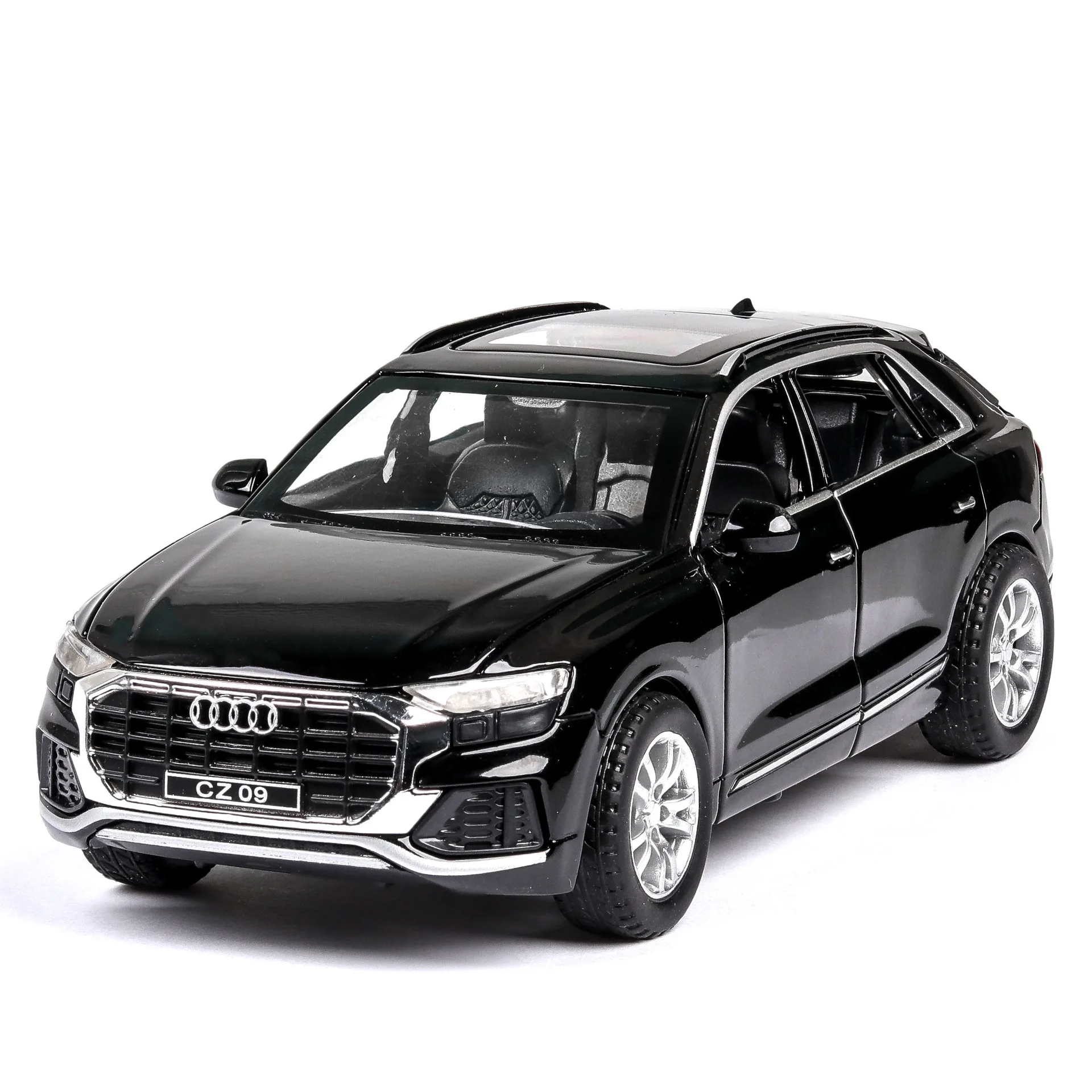 Высокая имитация 1:32 Q8 SUV модель автомобиля из сплава литой металл 6 дверей звук и