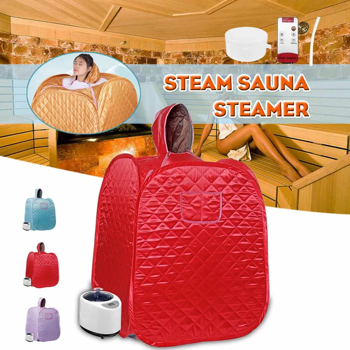 

80X80X100cm Household Sauna Steaming Room for Single 9 Levels Adjustable Collapsible Perspire Sauna Room 3 Layers