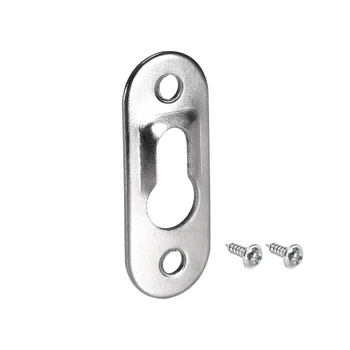 

uxcell 50 Pcs Keyhole Hanging Plate 42mm x 16mm Single Hole Hook for Picture Frames with 100pcs Screws Silver