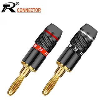 

10pcs/lot 4MM Banana Male Plug Connector Gold Plated Soldering Speaker Plug Audio Loudspeaker Amplifier Cable Wire Connector