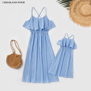 

Mother Daughter Matching Clothes Summer Mother Daughter Dresses Stripe Ruffle Mom And Daughter Dress Mommy And Me Clothes