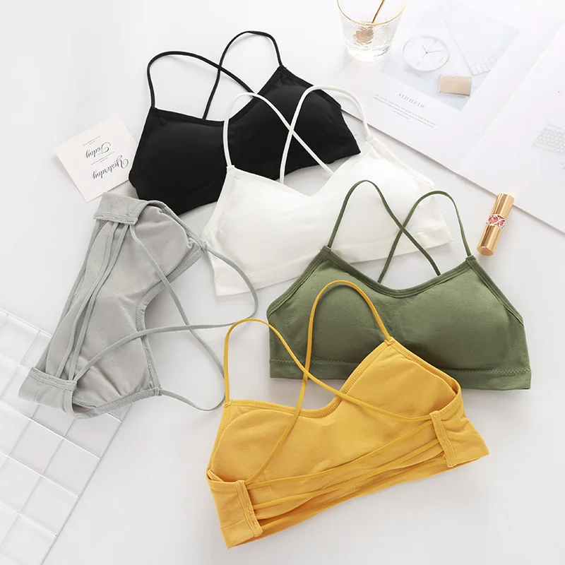 Women Sports Bras For Fitness Yoga Running Jogging Gym Wear Stretch One Size Padded Sport Top Seamless Athletic Vest Bra | Спорт и