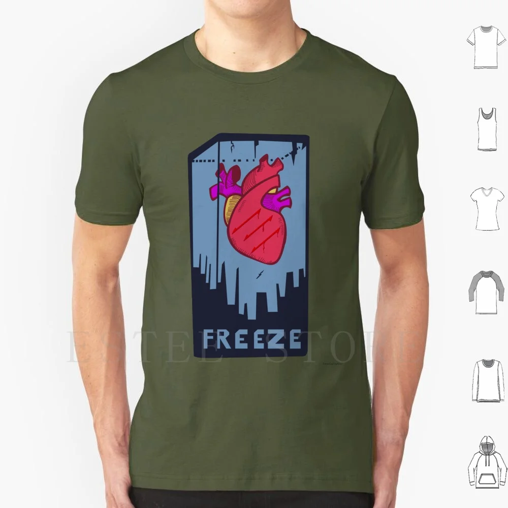 Freeze ( My Heart ) T Shirt Print Cotton Heart Freeze Ice Sub Zero Cool Cold