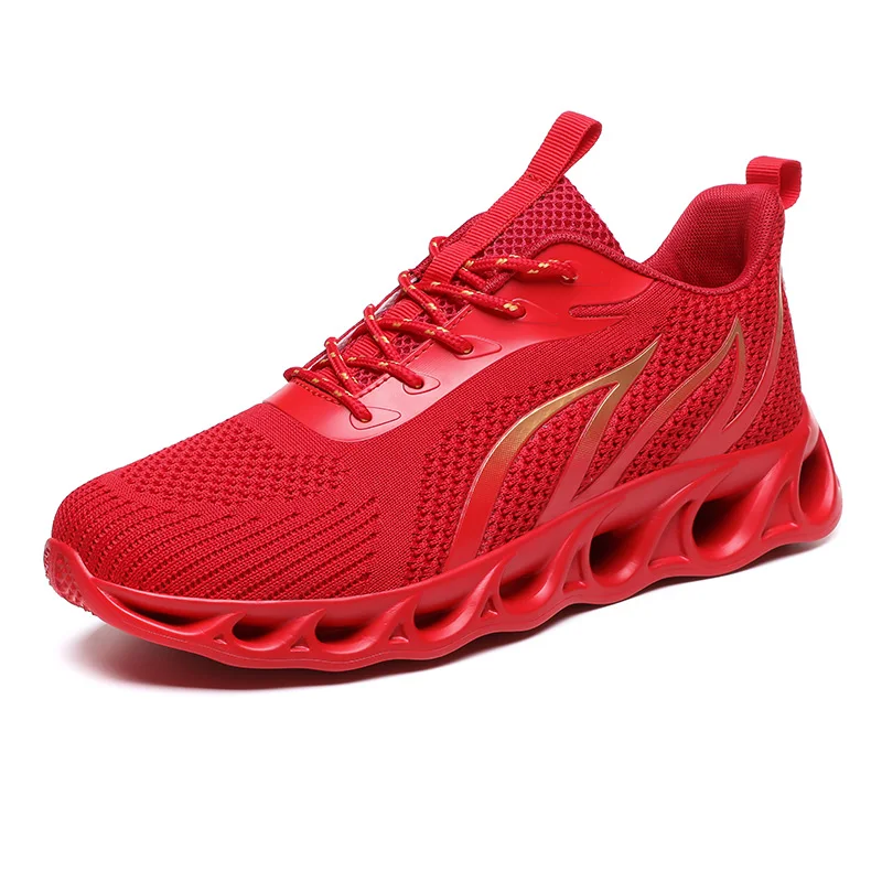 Мужская обувь для бега, мужские кроссовки для мужчин, спортивная обувь, zapatillas hombre, для путешествий, для спорта, для бега, Мужская прогулочная нескользящая обувь - Цвет: Red 1