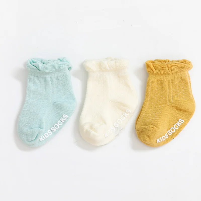 3Pair/lot New non-slip children baby socks newborn baby socks for girls and boys baby socks