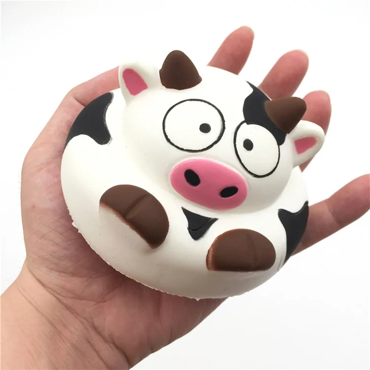 Мягкие медленно растущие мягкие игрушки милые Kawaii Jumbo большой розовый единорог мультфильм животных мягкие игрушки Jumbo - Цвет: milk cow