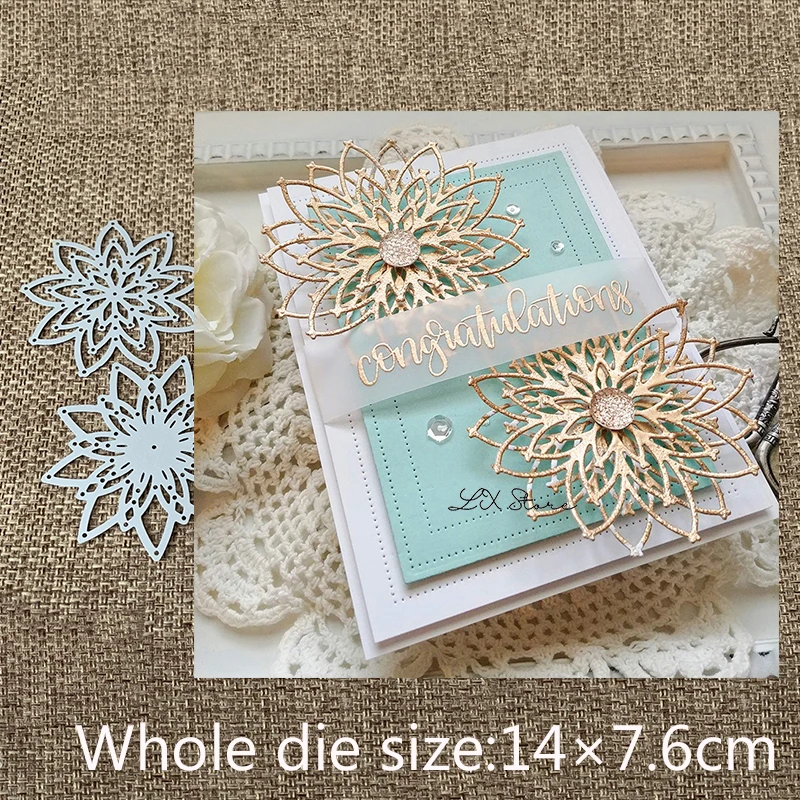New Design Craft Metal Cutting Dies Cut Die 2pcs Flower Decoration