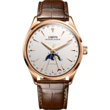 Часы Moonphase, Мужские автоматические часы LOBINNI, люксовый бренд, водонепроницаемые мужские нарядные механические наручные часы reloj hombre
