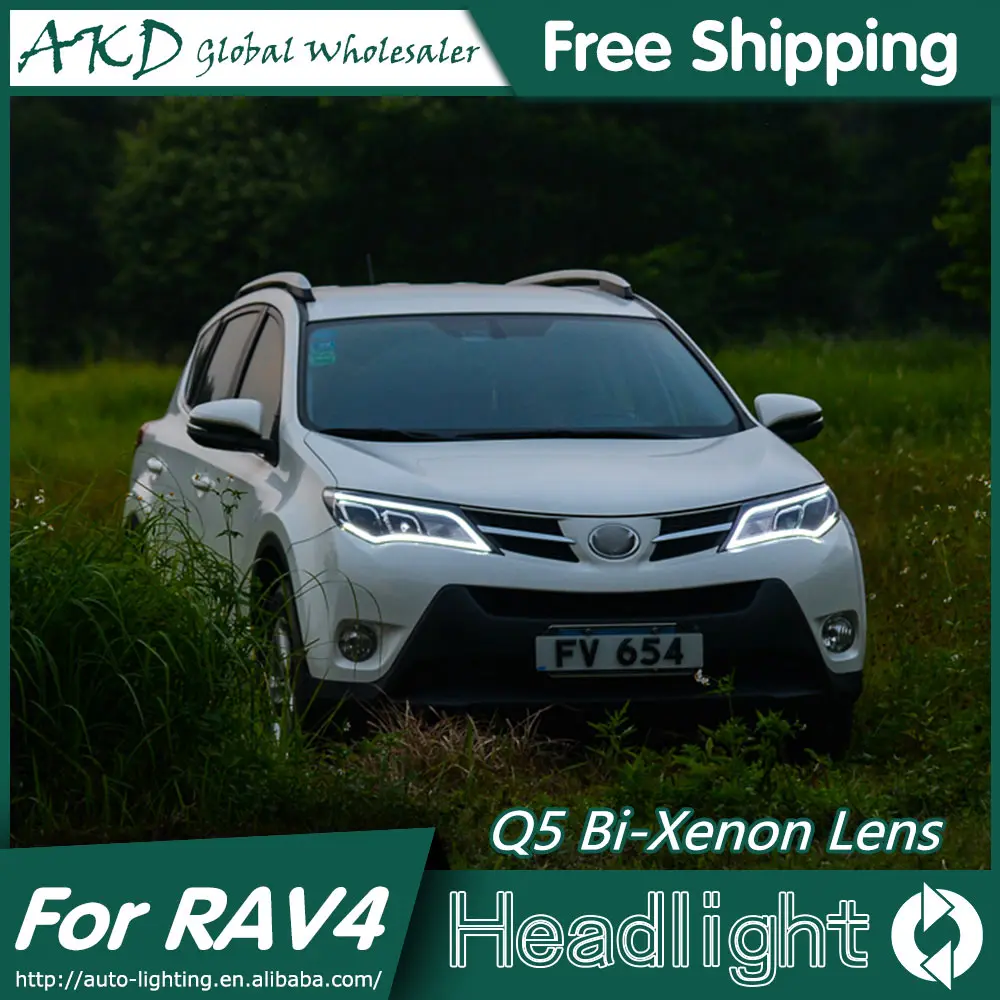 АКД автомобильный Стайлинг для Toyota RAV4 светодиодный фары 2014 2015 Новинка DRL Bi Xenon