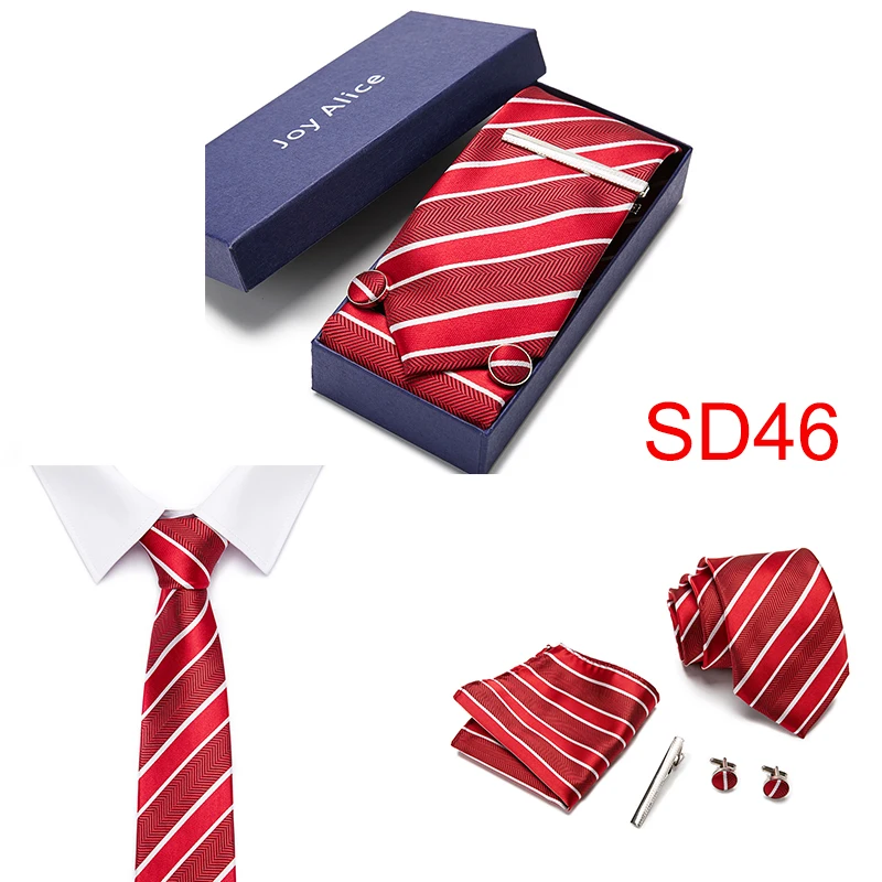 Подарочная коробка мужской галстук 7,5 см 100% шелк жаккард тканый галстук носовой платок Запонки Наборы для формальной Свадебная деловая