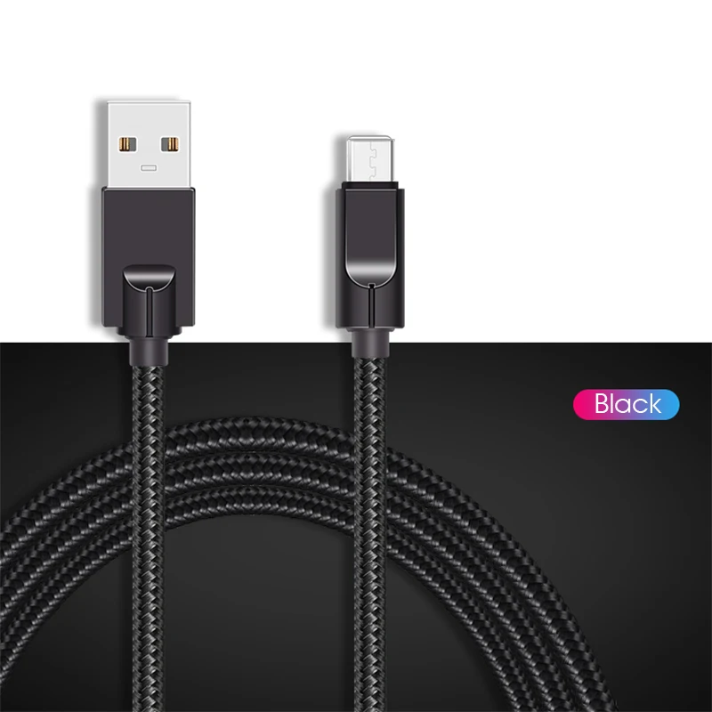 Быстрая зарядка строка данных для Mico USB кабели быстрой зарядки для Android нейлоновая Передача данных USB шнур 2.5A кабели для мобильных телефонов