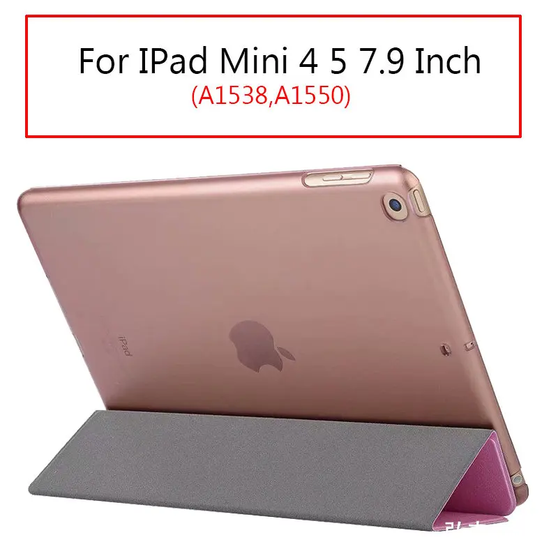 Ультратонкий чехол для IPad Mini 1/2/3 чехол из искусственной кожи чехол-подставка эластичная кожа геометрический флип-чехол для Apple IPad Mini 2 3 Чехол - Цвет: Mini 4 5 Pink