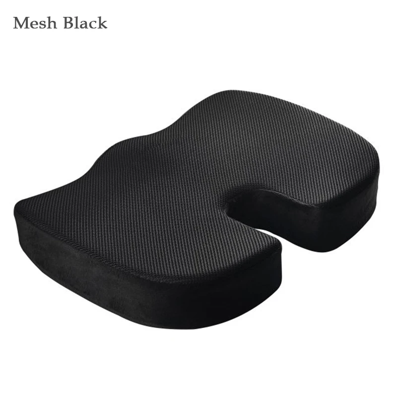 Mesh Black Нескользящая Ортопедическая подушка для сиденья из пены с эффектом памяти, медленный отскок для офисного кресла, автомобиля, поддержка бедер, защита копчика, подушка для ухода за здоровьем - Цвет: Mesh Black