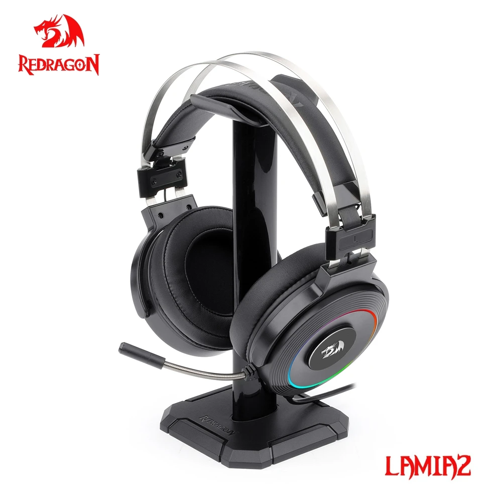 Игровые наушники Redragon Lamia H320 RGB гарнитура с объемным звуком 7 1 USB микрофоном