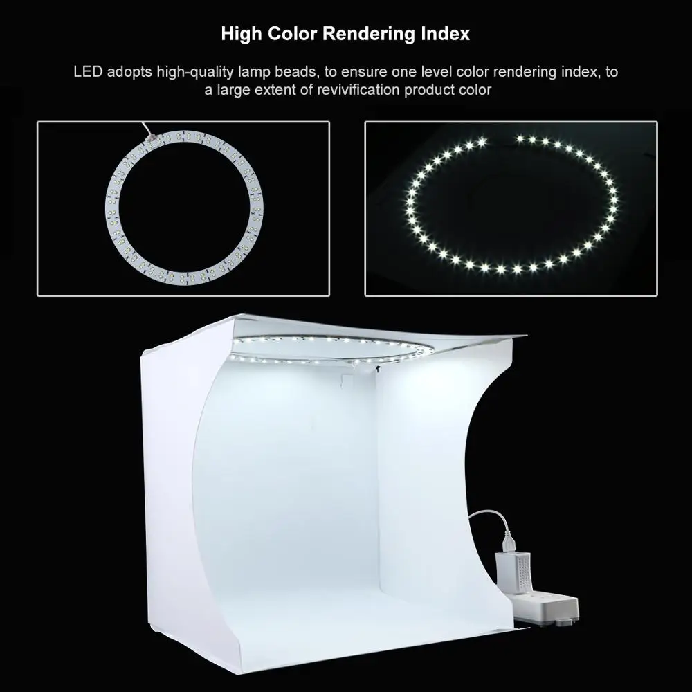 PULUZ 31*31cm lightbox Mini Foldable Photo Studio Box Photography LED 30cm Lightbox Studio Shooting Tent kit 6 Color Backdrops