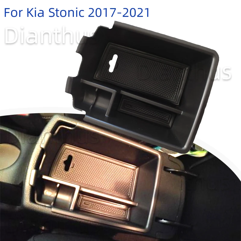 For Kia Stonic 2017-2021 2020 2019 2018 Car Center Console Armrest Storage Box Interior Organizer Tray ABS Accessories | Автомобили и