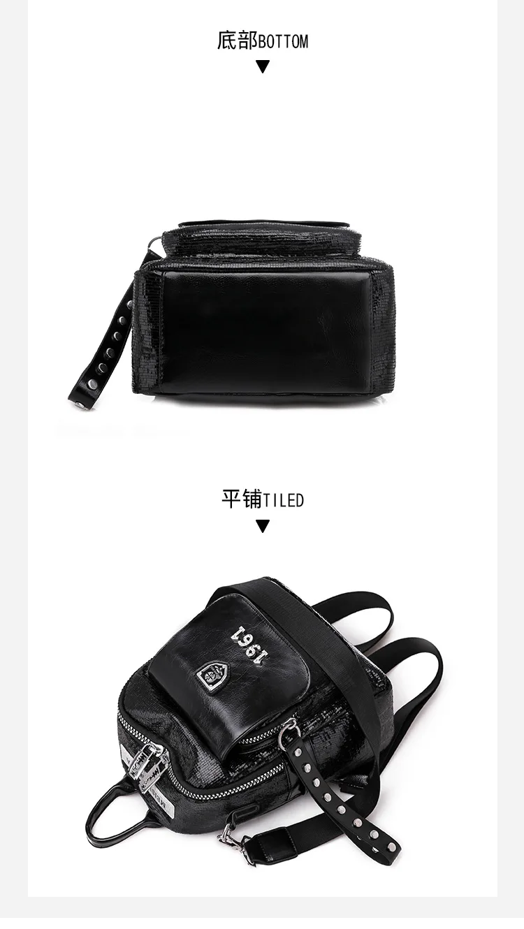Burst Crack Backpack Women's New Style Sequin Trend New Arrival Versatile Fashion School Bag Shoulder Dual Purpose Backpack
