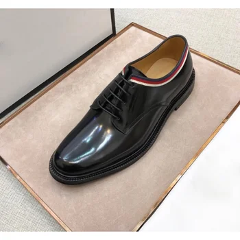 

2020 Spring New Patent Leather Shoes Business Dress Shoes Casual Shoes round Leather Shoes Men