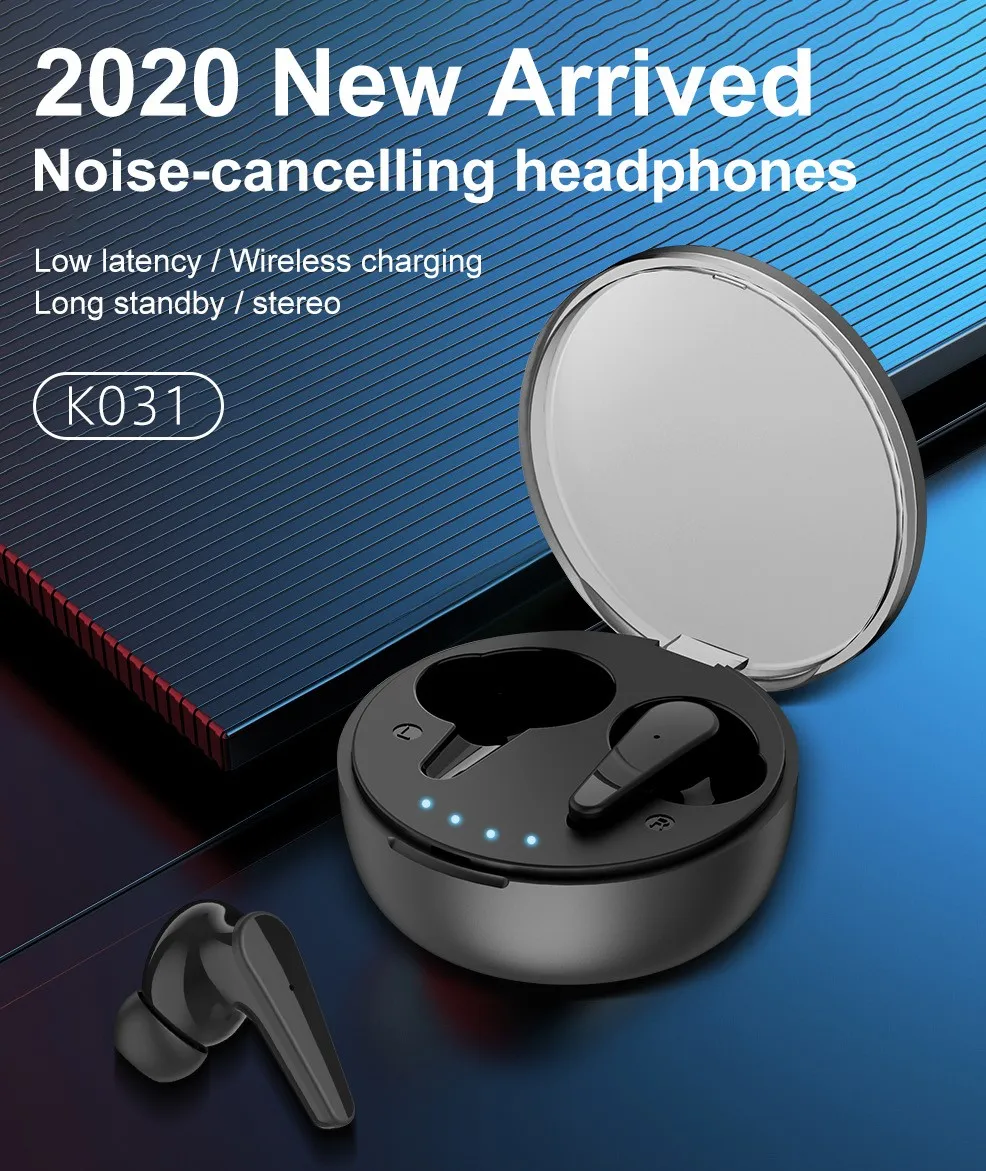 

KINGSTAR K031 TWS Bluetooth 5.0 Earphones Wireless Headphones Earbuds with Charging Box Noise Cancelling Headset for Smartphone