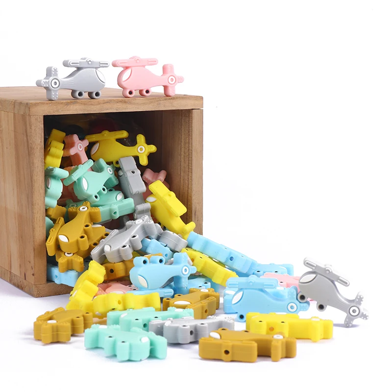 

5Pcs/Lot Cartoon Silicone Beads Baby Teething Beads Pacifier Chain Necklace Accessories Safe Food Grade Teether Toys BPA Free