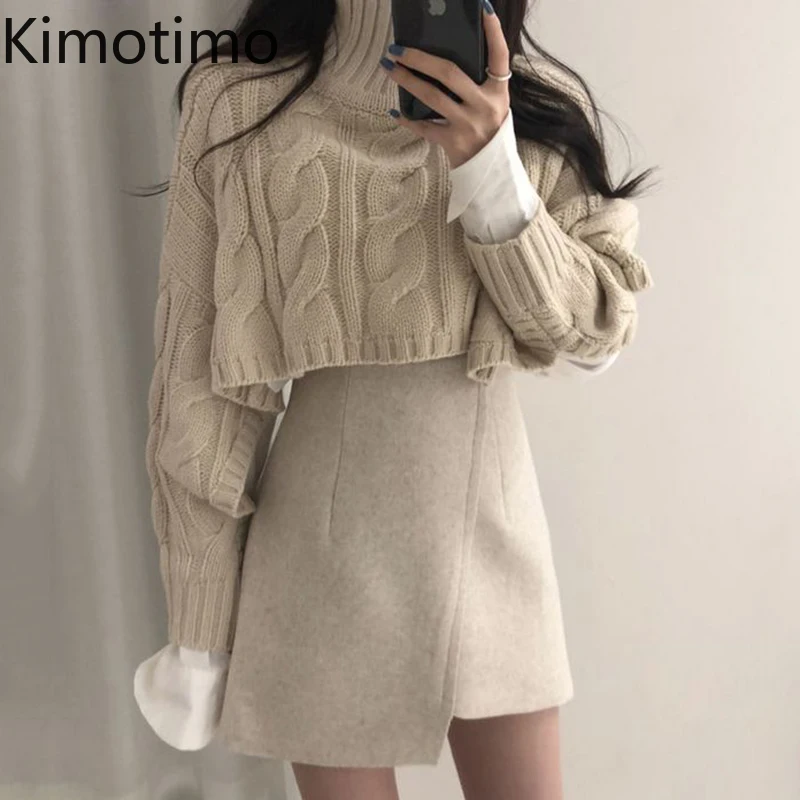 Женский комплект из двух предметов Kimotimo Корейская шикарная Ретро водолазка