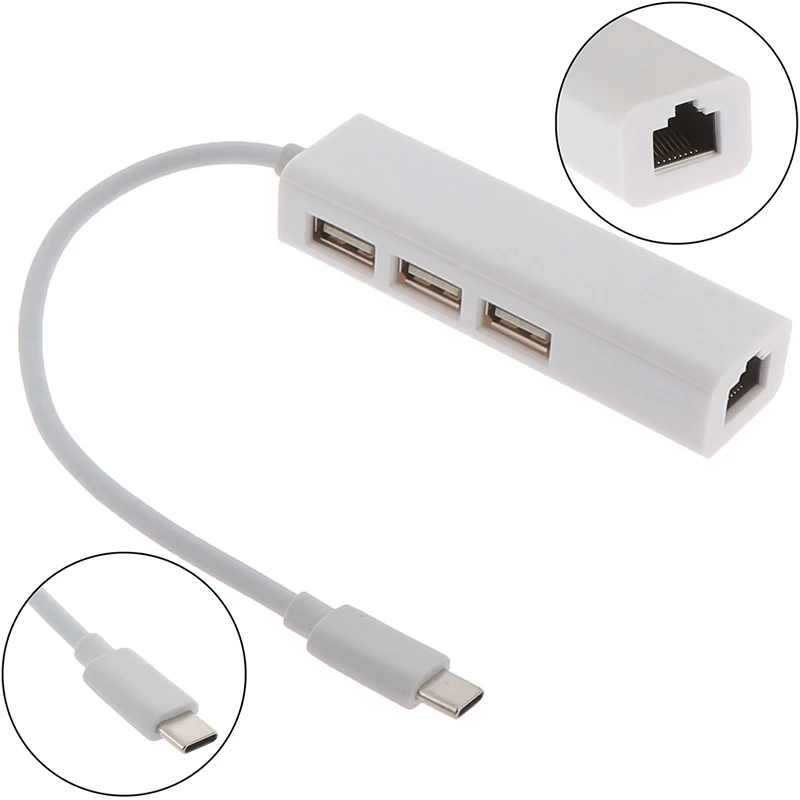 USB-C ethernet адаптер 3 usb c концентратор для ethernet rj45 lan адаптер Сетевая карта