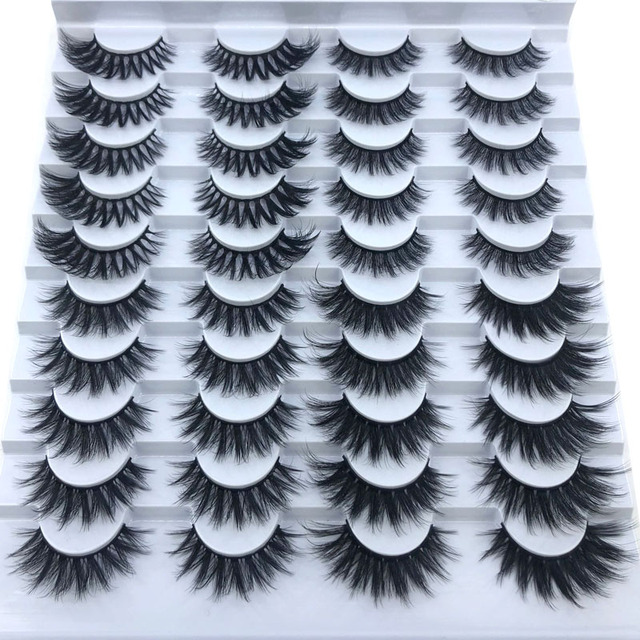 20 Pairs 3D Soft Mink False Eyelashes Handmade Wispy Fluffy Long Lashes Natural Eye Extension Makeup Kit Cilios