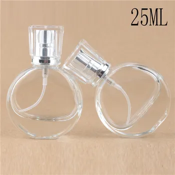 

PT186-25ML Oblate Transparent Perfume Bottle Glass Spray Bottle Cosmetic Bottle 50PCS+50ml 50PCS