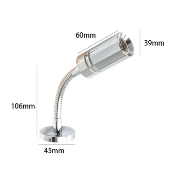 

Hot LED Reading Light Adjustable Brightness Aluminum RV Caravan 360 Degree Rotatable Interior Dimmable Wall Mounted Smart Bedsid