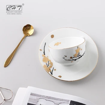 

Luxury Chinese Coffee Cup Porcelain Creative British Cups With Handle Red Tea Reusable Filizanka Do Kawy Household Cups OO50CS