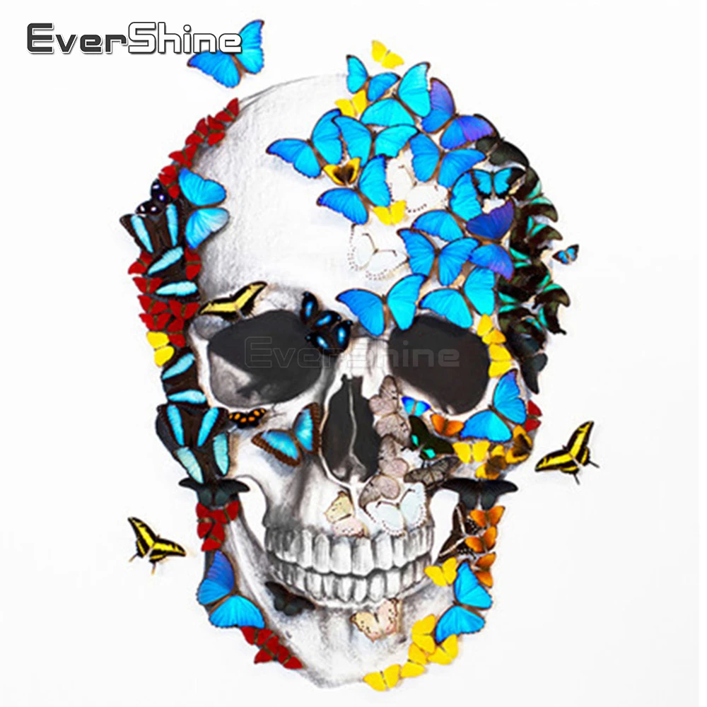 EverShine Diamond Mosaic Skull Picture Rhinestones Painting Butterfly Cross Stitch Embroidery Bead Kits | Дом и сад