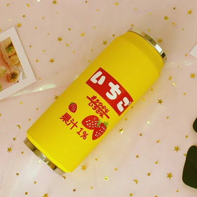 B(500ml) Творческий нержавеющая сталь Япония сок карамельный цвет напиток банки ТЕРМОС Портативный унисекс студентов личности мода соломы чашки - Цвет: B(500ml)