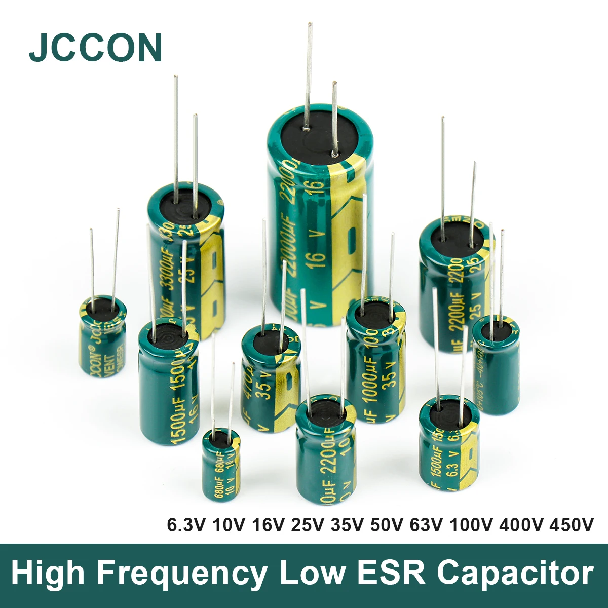 6.3V to 450V High Frequency LOW ESR Radial Electrolytic Capacitor 1uF to 22000uF 