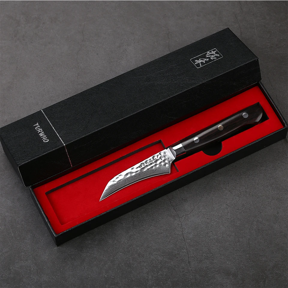 TURWHO 3," PRO нож для фруктов Дамасская сталь кухонные ножи инструменты японский VG10 Core бритва острое лезвие с эбеновой ручкой