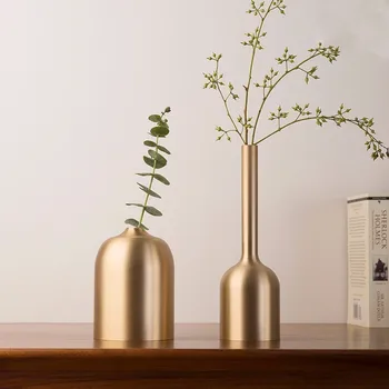 

COPPER VASE DECORATION LIVING ROOM MODERN CRAFTS SIMPLE FLOWER ARRANGEMENT HANDMADE CREATIVE HOME DECORATIONS