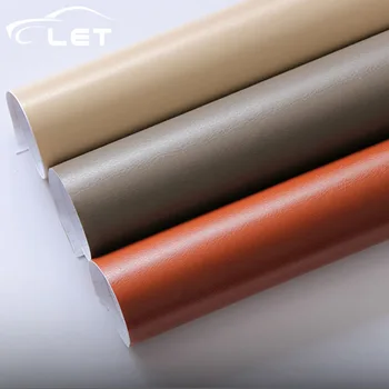 

Premium beige Leather Pattern PVC Adhesive Vinyl Film Stickers For Auto Car Body Internal Decoration Vinyl Wrap Car leather film