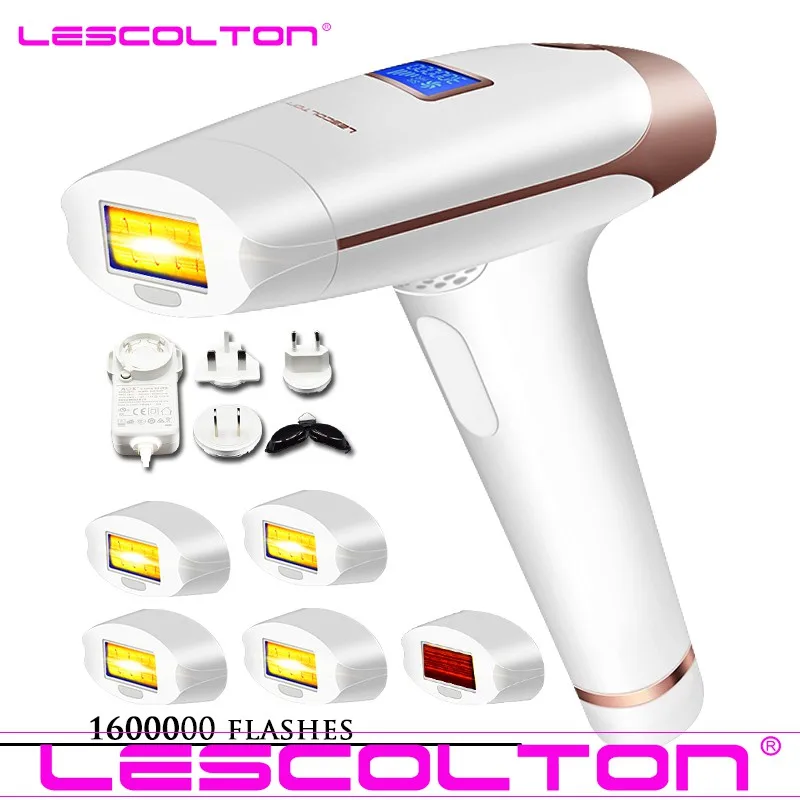 T009i 1600000times Lescolton 4в1 IPL эпилятор, постоянное лазерное удаление волос, ЖК-дисплей, 1000000 импульсов, лазерный Фотоэпилятор для бикини - Цвет: T009i 1600000times