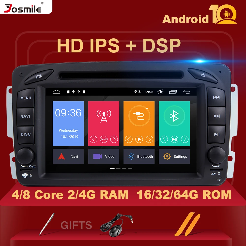 2 Din Android 10 автомобильный DVD мультимедийный плеер для W203 Mercedes Benz Vito W639 W168 Vaneo Clk W209 W210