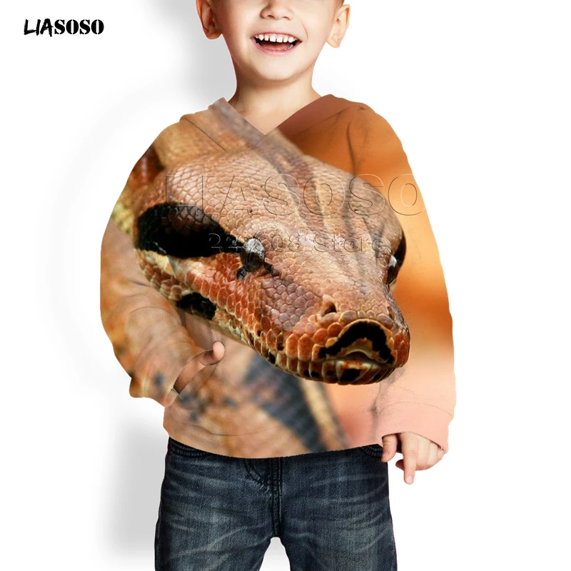 LIASOSO, новинка, 3d принт, животное, змея, унисекс, принт с животными, летняя мода, худи для женщин, мужчин, детей, Забавный пуловер Harajuku, Питон