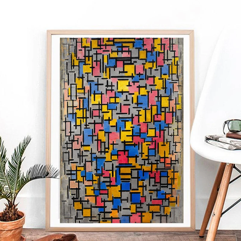 Композиционные обои Piet Cornelies Mondrian настенное искусство холст плакаты принты