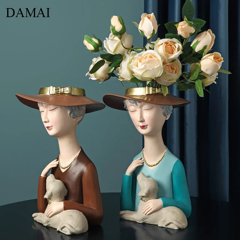 

Ваза из смолы с мультипликационными персонажами, декоративные цветочные горшки, вазы, скандинавские украшения для дома, творчества, современные украшения для гостиной